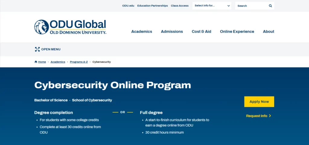 cyber security degree online