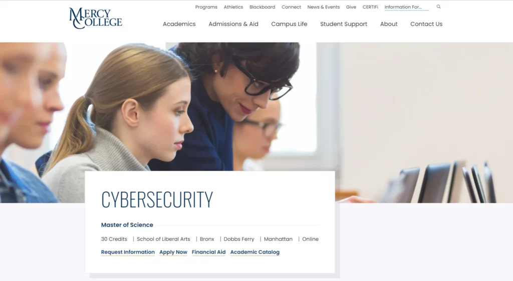 cyber security degree online-Mercy-College