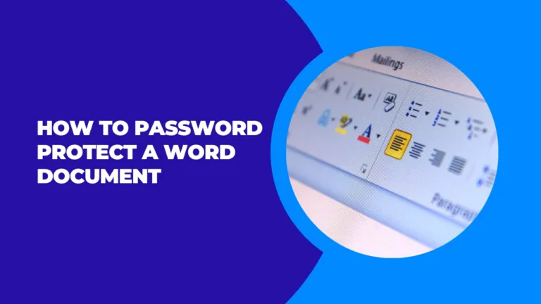 How to password protect a word document