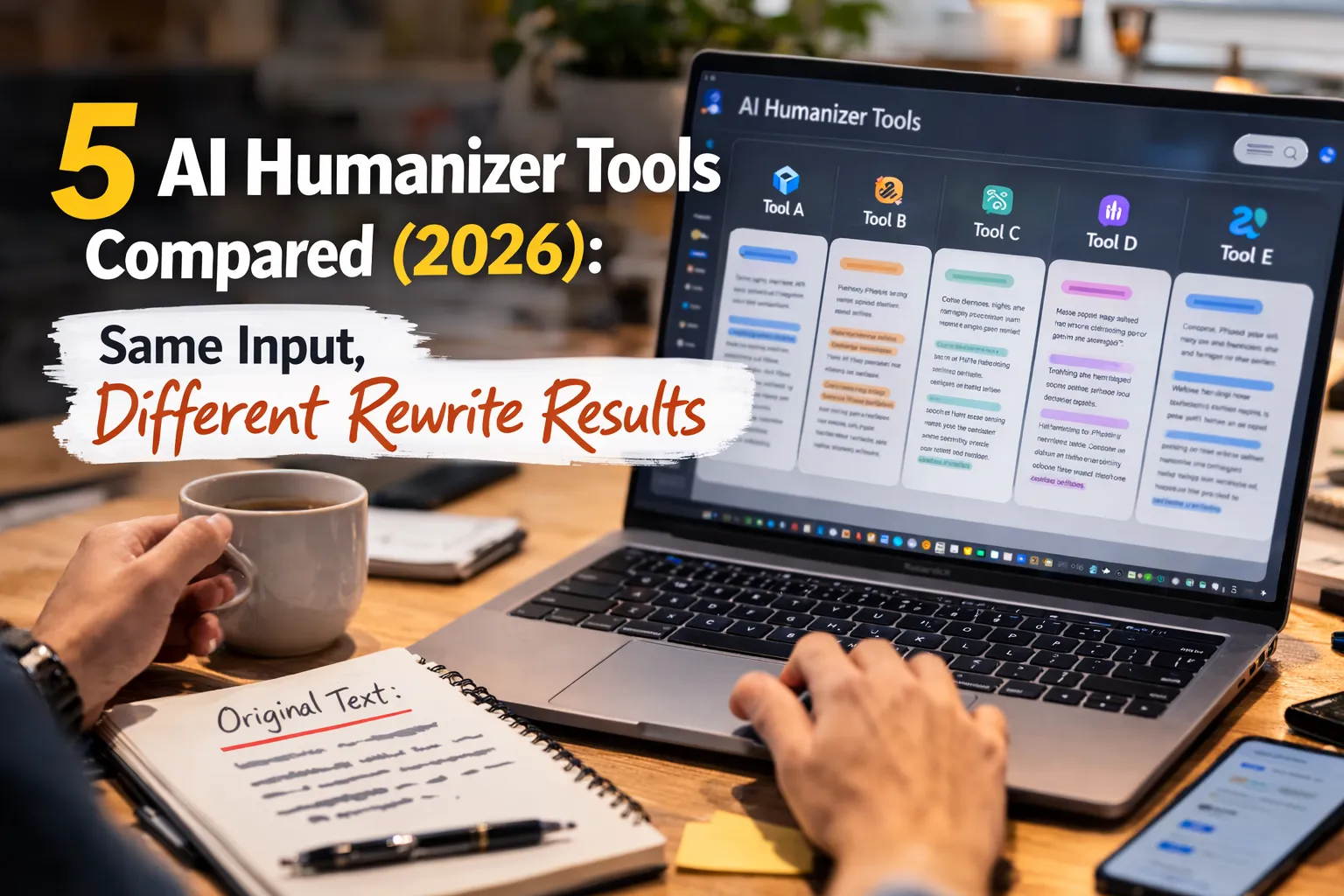 5 AI Humanizer Tools Compared (2026): Same Input, Different Rewrite Results